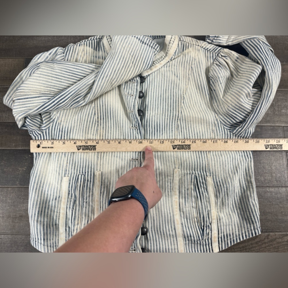 Free People Bleached Out Indigo Button Down Jacket - Picture 6 of 12